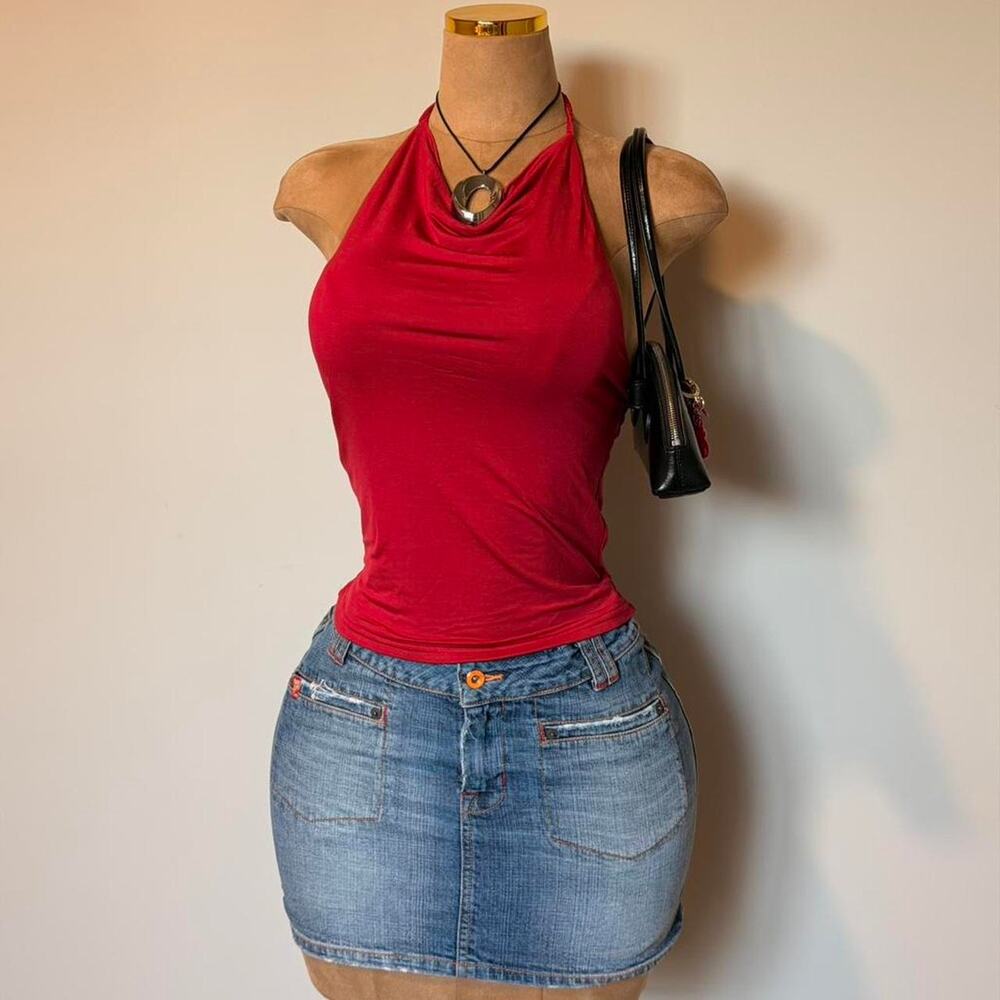 Princess polly red halter neck